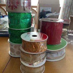Unused Christmas ribbons